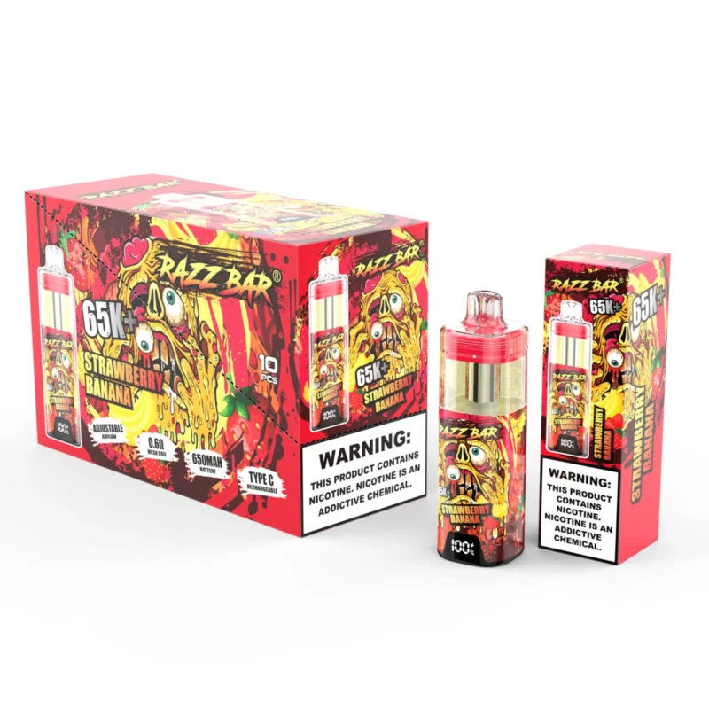 Razz Bar 65000 65k Puffs Einweg Vape- Erdbeere Banane