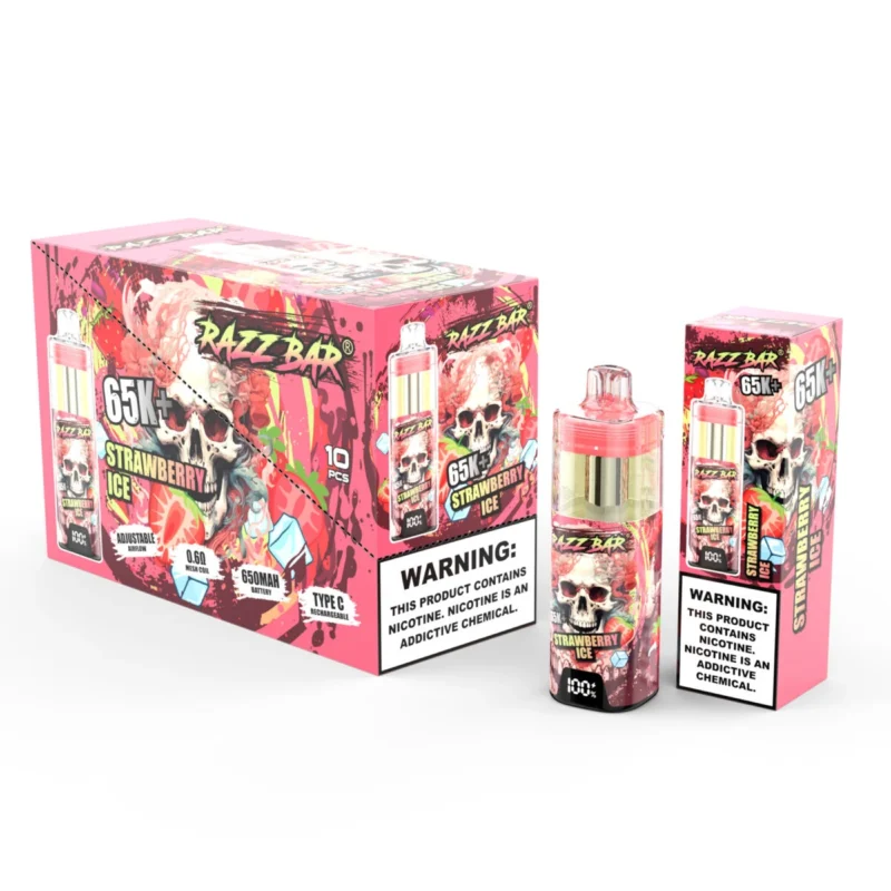 Razz Bar 65000 65k Puffs Einweg Vape- Erdbeere Eis