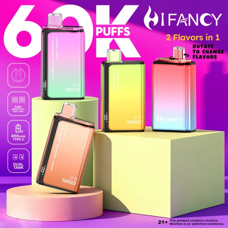 HIFANCY TWIN MAX 60000 60k puffs (2) Hifancy Twin Max 60000 60k Puffs 2 Disposable Vape Device