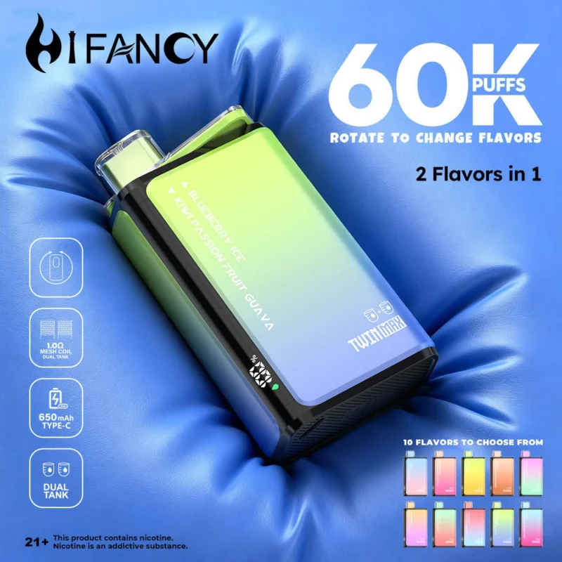Hifancy Twin Max 60000 60k Puffs4 Disposable Vape Device