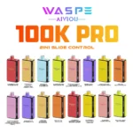 Waspe Double Flavor 100k Pro Puffs Smaker Lista Engångs Vape-enhet