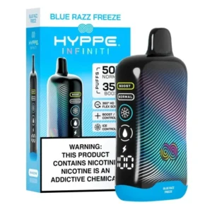 Blue Razz Freeze Hyppe Infiniti 50k 50000 Puffs Disposable Vape Device