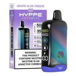 Grape Aloe Freeze Hyppe Infiniti 50k 50000 Puffs Disposable Vape Device