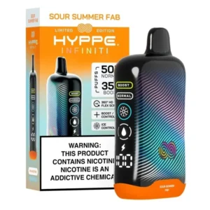 Sour Summer Fab Hyppe Infiniti 50k 50000 Puffs Disposable Vape Device