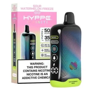 Sour Watermelon Freeze Hyppe Infiniti 50k 50000 Puffs Disposable Vape Device