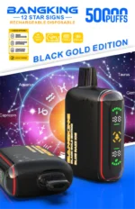 Bang King Pulse 25k 50k Puffs Disposable Vape Black Gold Edition Blue Razz Ice Device