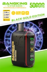 Bang King Pulse 25k 50k Puffs Disposable Vape Black Gold Edition Miexd Berries Device