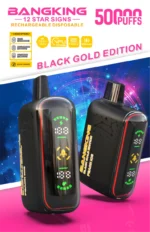 Bang King Pulse 25k 50k Puffs Disposable Vape Black Gold Edition Peach Ice Device