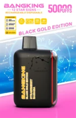 Bang King Pulse 25k 50k Puffs Disposable Vape Black Gold Edition Strawberry Banana Device