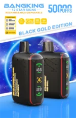 Bang King Pulse 25k 50k Puffs Disposable Vape Black Gold Edition Strawberry Red Bull Device