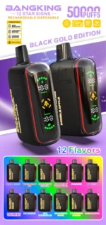 Bang King Pulse 25k 50k Puffs Disposable Vape Black Gold Edition Flavor List Device