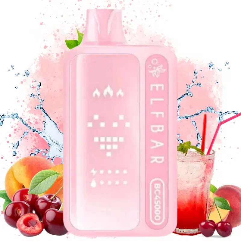 ELFBAR BC45000 45k Puffs Disposable Vape-Cherry-Peach-Soda-600x600 Elfbar Bc45000 – jednorazowy vape o pojemności 45 000 zaciągnięć, smak wiśniowo-brzoskwiniowy z nutą napoju gazowanego, 600 x 600, 1 sztuka
