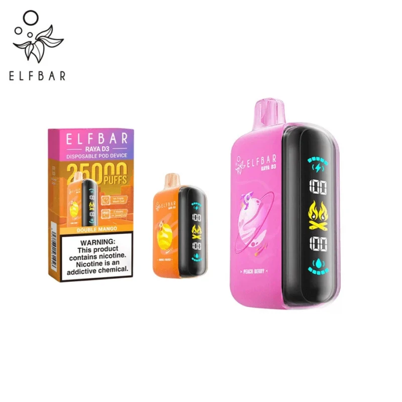 Elfbar Raya D3 25k Einweg-E-Zigarette, 25.000 Züge, mit 3 Modi, 23 ml, 6 Stück