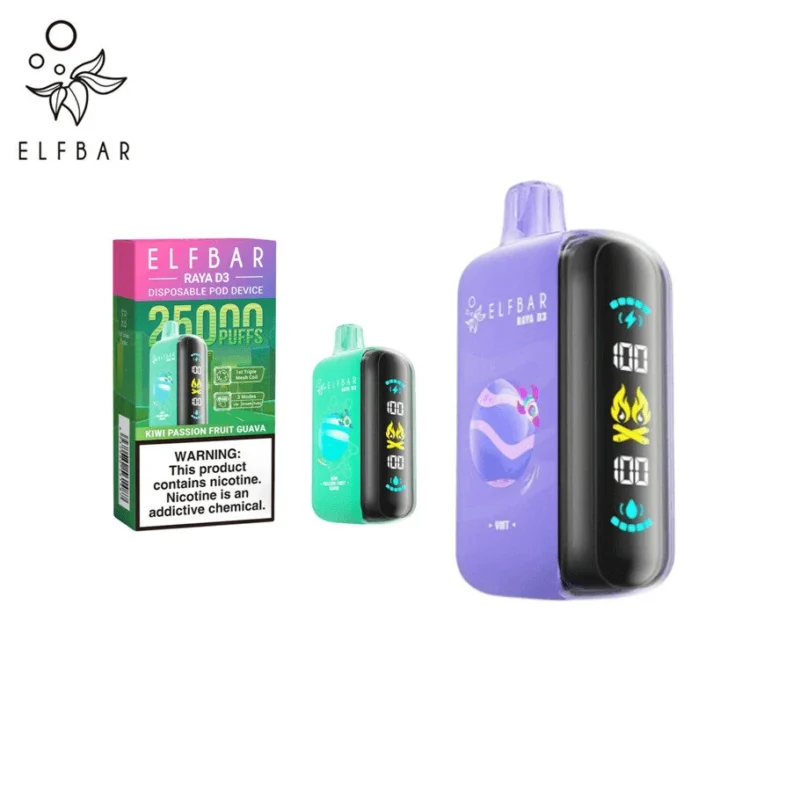 Elfbar Raya D3 25k Einweg-Vape, 25.000 Züge, mit 3 Modi, 23 ml, 8 Stück