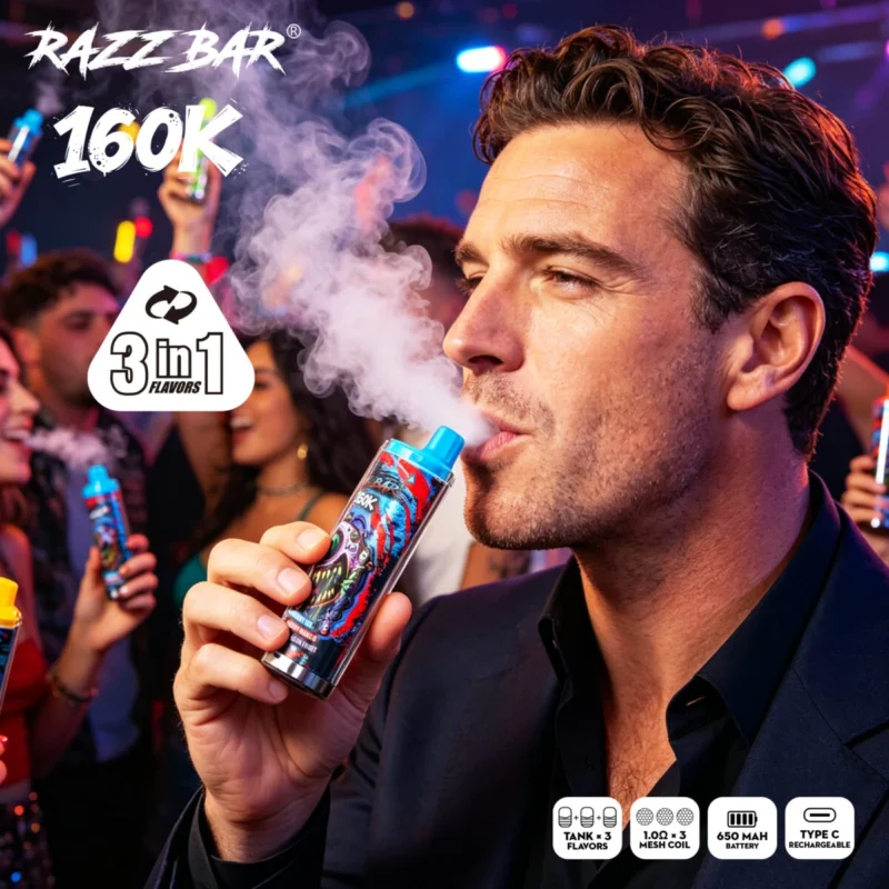 Razz Bar 160.000 160k Züge Einweg-E-Zigarette, 6er-Pack