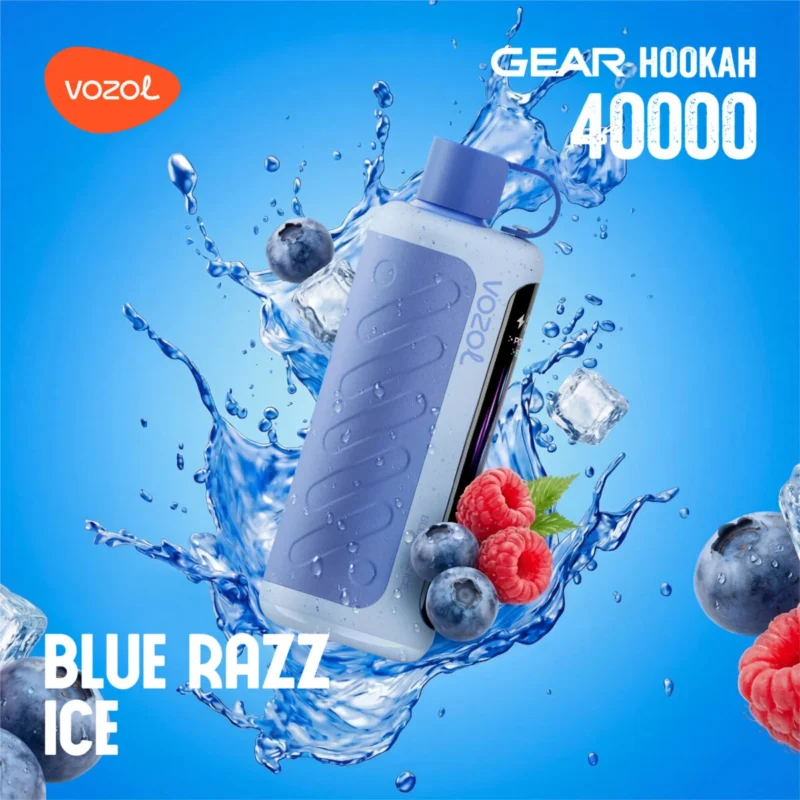Vozol Gear Hookah 40000 40k Puffs Blau Razz Ice Einweg Vape Gerät