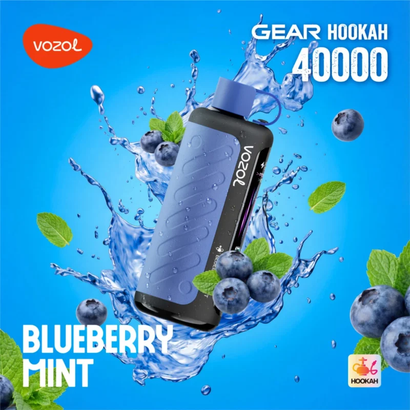 Vozol Gear Hookah 40000 40k Puffs Heidelbeere Minze Einweg Vape Gerät