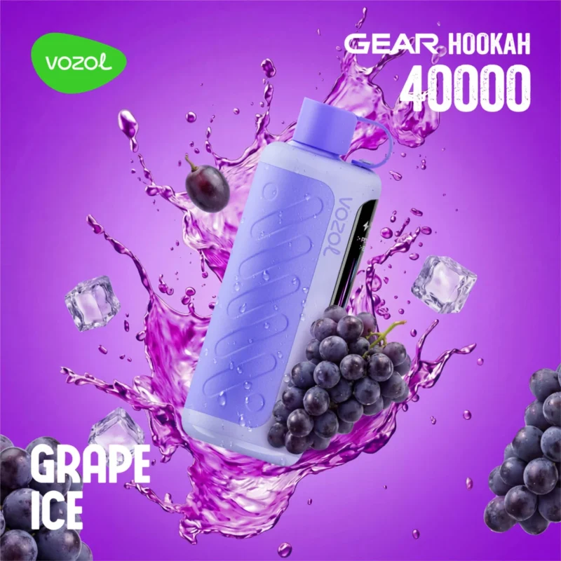 Vozol Gear Hookah 40000 40k Puffs Trauben Eis Einweg Vape Gerät