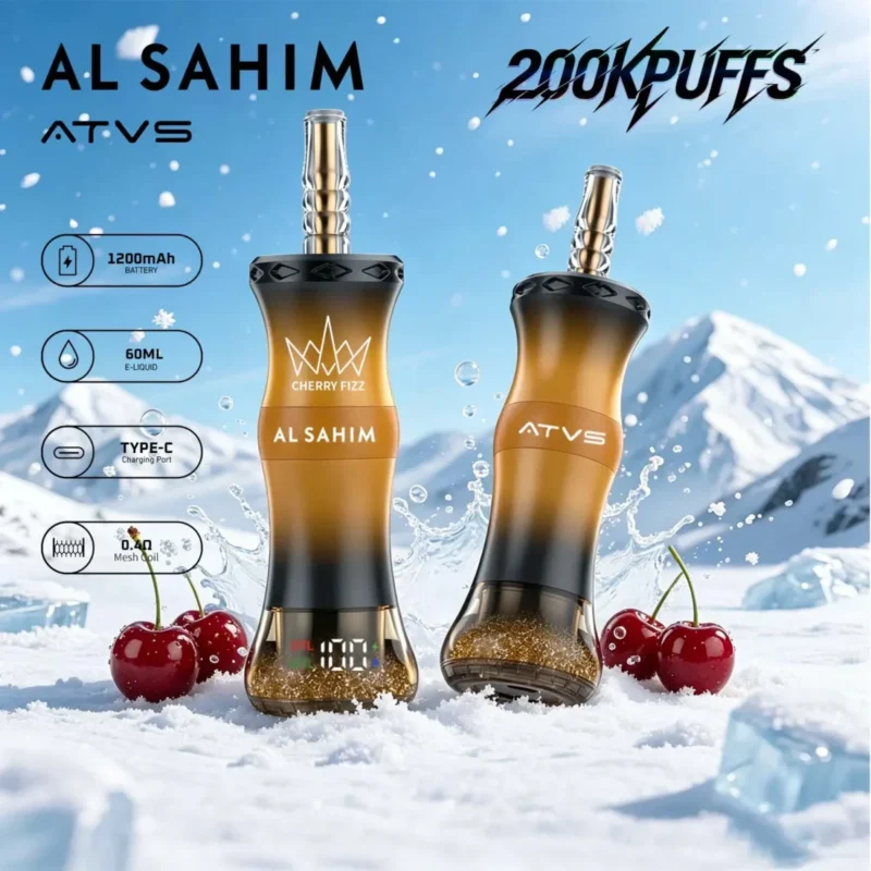 Atvs Al Sahim 200000 Disposable Vape Cherry Fizz.jpg Device