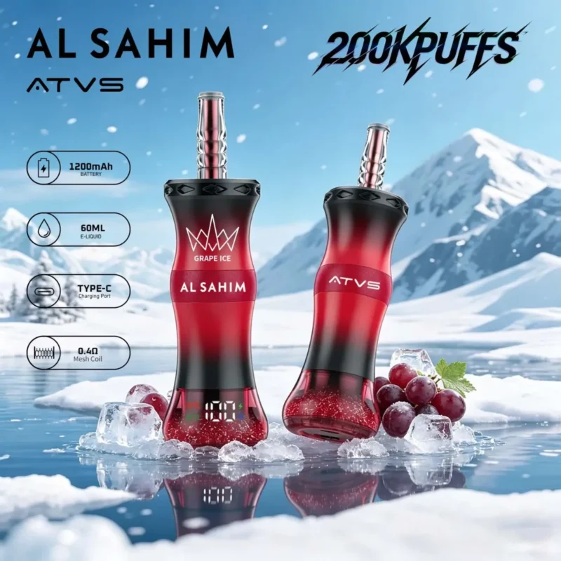 Atvs Al Sahim 200000 Disposable Vape Grape Ice.jpg Device