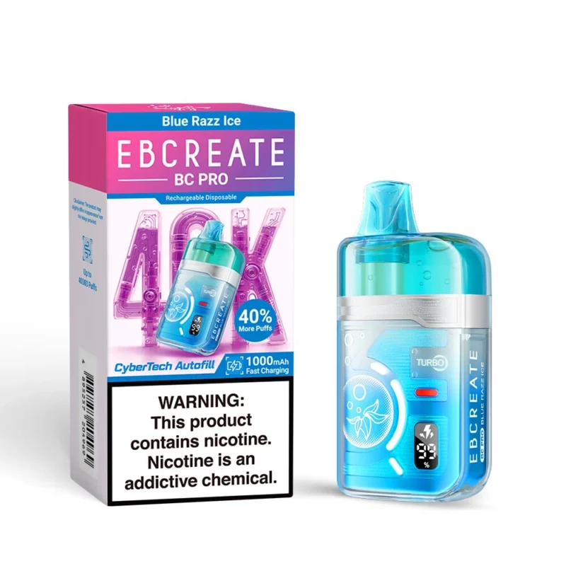 Ebcreate Bc Pro 40k Einweg-E-Zigarette mit 40.000 Zügen, „Blue Razz Ice“