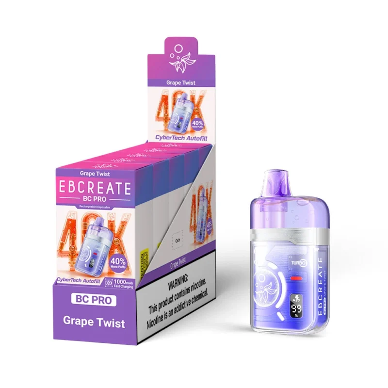 Ebcreate Bc Pro 40k Einweg-E-Zigarette mit 40.000 Zügen, „Grape Twist 3“