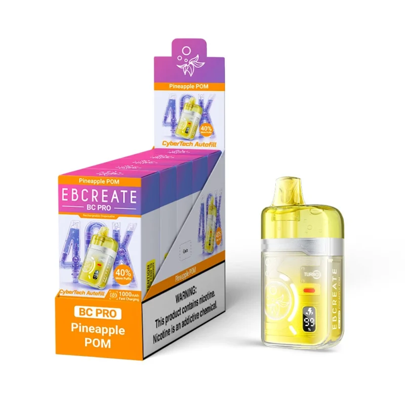 Ebcreate Bc Pro 40k Einweg-E-Zigarette mit 40.000 Zügen, Geschmacksrichtung „Pineapple Pom“, 3er-Pack