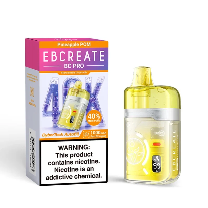 Ebcreate Bc Pro 40k Einweg-E-Zigarette mit 40.000 Zügen, Geschmack „Ananas-Pom“