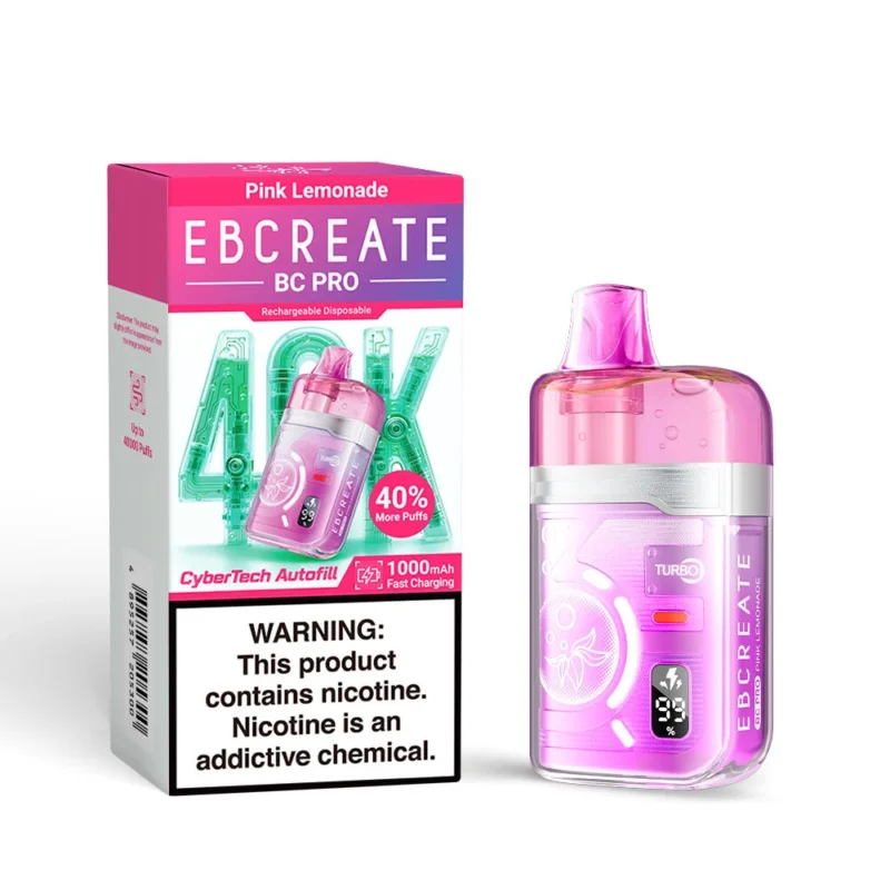 Ebcreate Bc Pro 40k Einweg-E-Zigarette mit 40.000 Zügen, Geschmack „Pink Lemonade“
