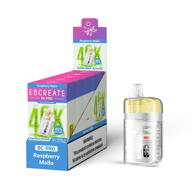 Ebcreate Bc Pro 40k Einweg-E-Zigarette mit 40.000 Zügen, Himbeer-Mallo, 3er-Set