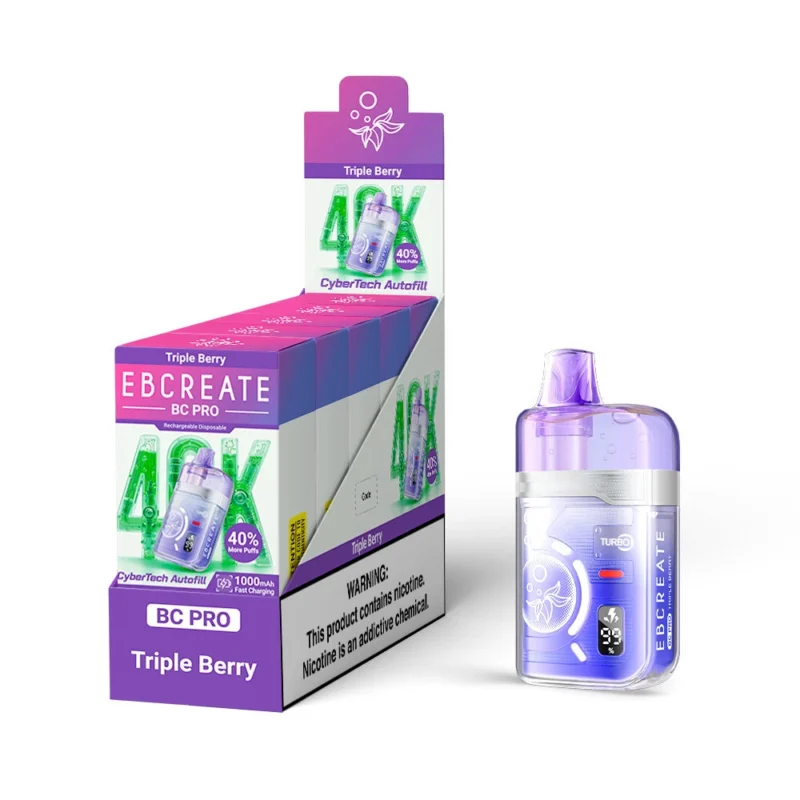 Ebcreate Bc Pro 40k Einweg-E-Zigarette mit 40.000 Zügen, „Triple Berry“, 3er-Pack