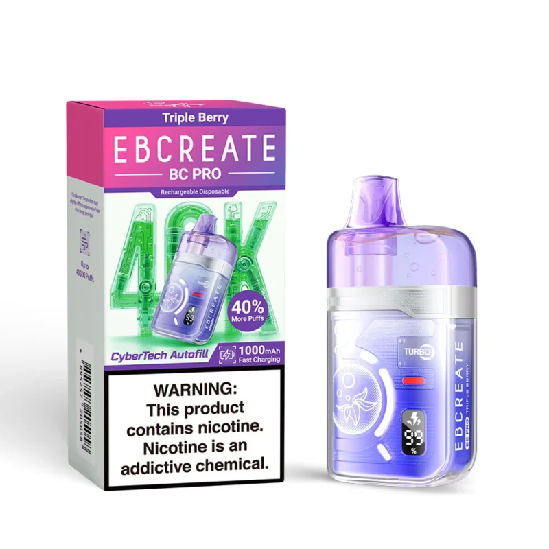 Ebcreate Bc Pro 40k Einweg-E-Zigarette mit 40.000 Zügen, „Triple Berry“-Geschmacksrichtung