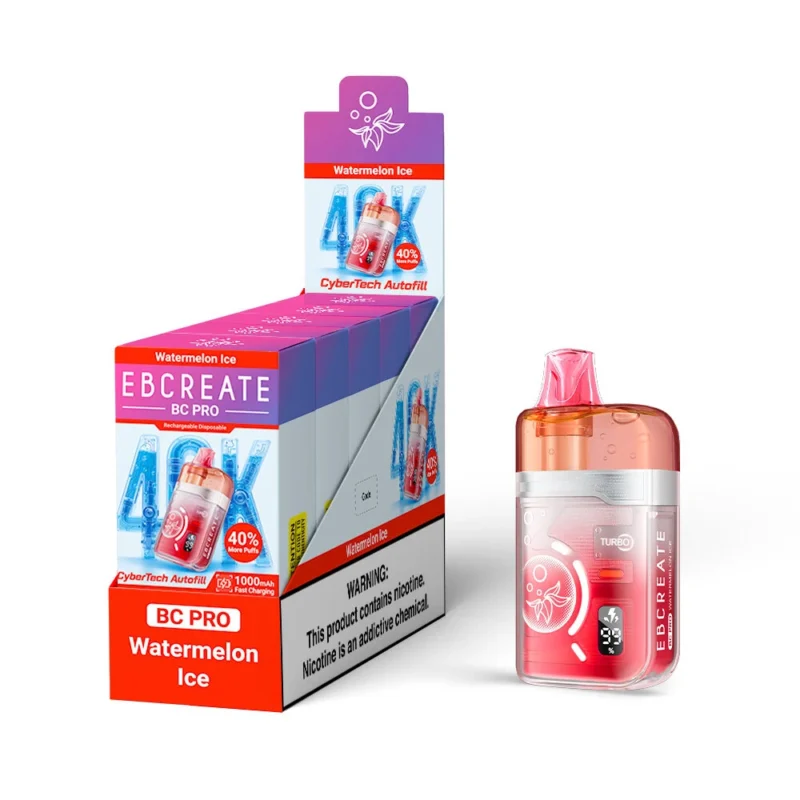 Ebcreate Bc Pro 40k Einweg-E-Zigarette mit 40.000 Zügen, Geschmack „Watermelon Ice“, 3er-Pack