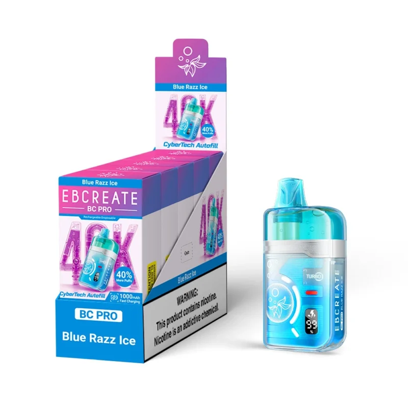Ebcreate Bc Pro 40k 40.000 Züge Einweg-Vape-Gerät „Vapeblue Razz Ice 3“