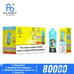 Fumot Eco 4-i-1 80k 80 000 drag engångsvape: Grape Burst, Blueberry, Sour Raspberry, Strawberry, Cherry Ice – 1 enhet