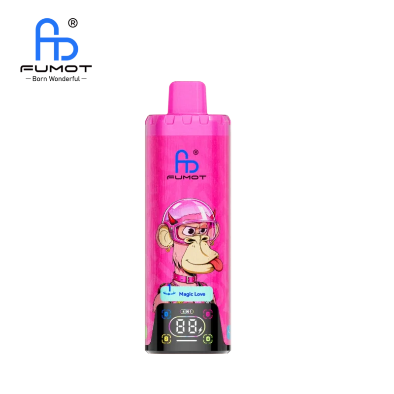 Fumot Eco 4-i-1 80k 80 000 drag engångsvape Magic Love Kiwi, passionsfrukt, guava, drakefrukt, hallon, citron, lime 1 D