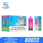 Fumot Eco 4-i-1 80k 80 000 drag engångsvape Magic Love Kiwi, passionsfrukt, guava, drakefrukt, hallon, citron, lime, Dev