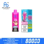 Fumot Eco 4-i-1 80k 80 000 drag engångsvape Magic Love Kiwi, passionsfrukt, guava, drakefrukt, hallon, citron, lime 2 D
