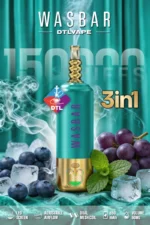 Wasbar Dtl 150k 150000 Puffs Blueberry Lcegrape Mint Lce 2 Disposable Vape Device