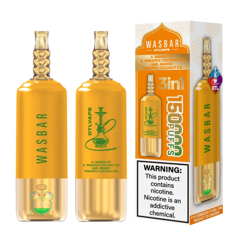 Wasbar Dtl 150k 150000 Puffs Mango Lcepineapple Coconut Lce Disposable Vape Device