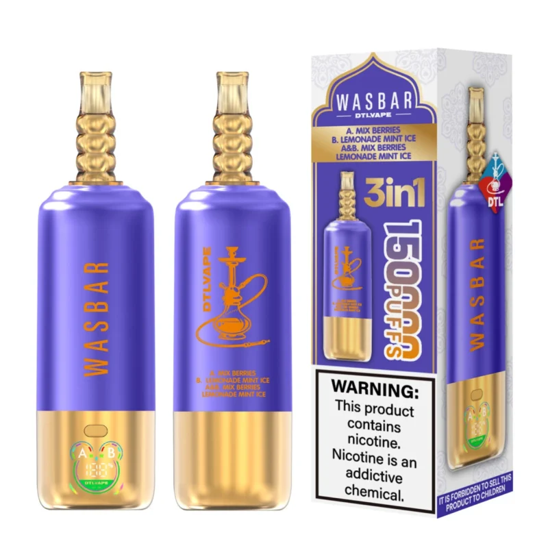 Wasbar Dtl 150k 150000 Puffs Mix Berrieslemonade Mint Ice Disposable Vape Device