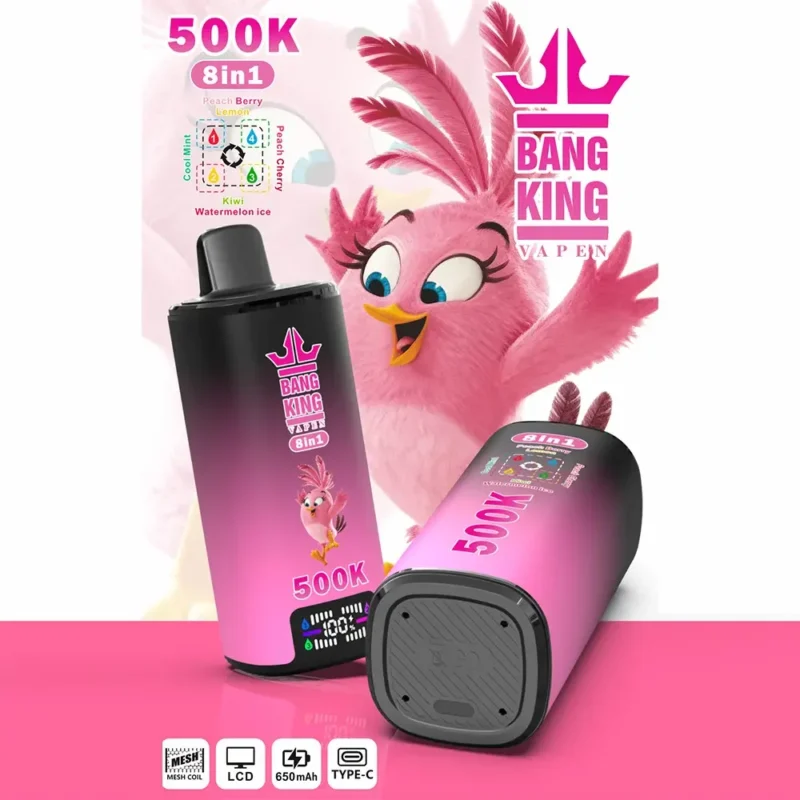 Puff 500k Bang King 500.000 Züge Einweg-E-Zigarette Cool Mint Pfirsich Beere Blaue Kirsche Zitrone Kiwi Wassermelone Eis.jpg Gerät