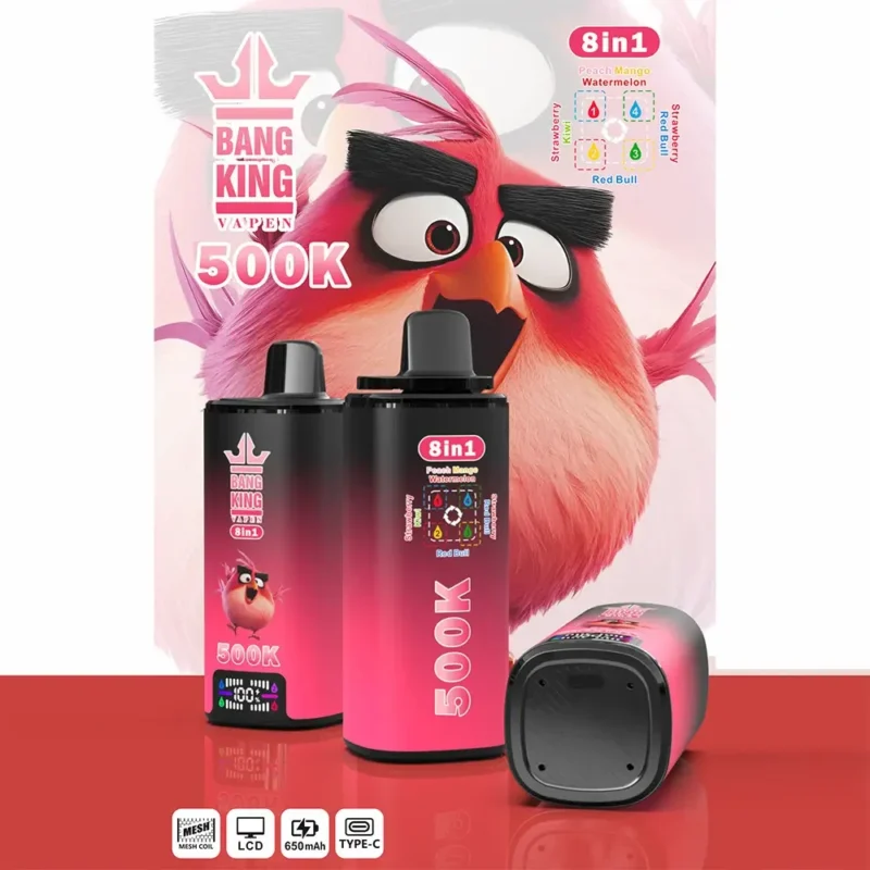 Puff 500k Bang King 500.000 Züge Einweg-E-Zigarette Pfirsich, Mango, Wassermelone, Red Bull, Erdbeere, Kiwi.jpg Gerät
