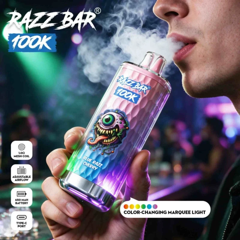 Razz Bar 100k – Einweg-E-Zigarette mit 100.000 Zügen, 2er-Pack