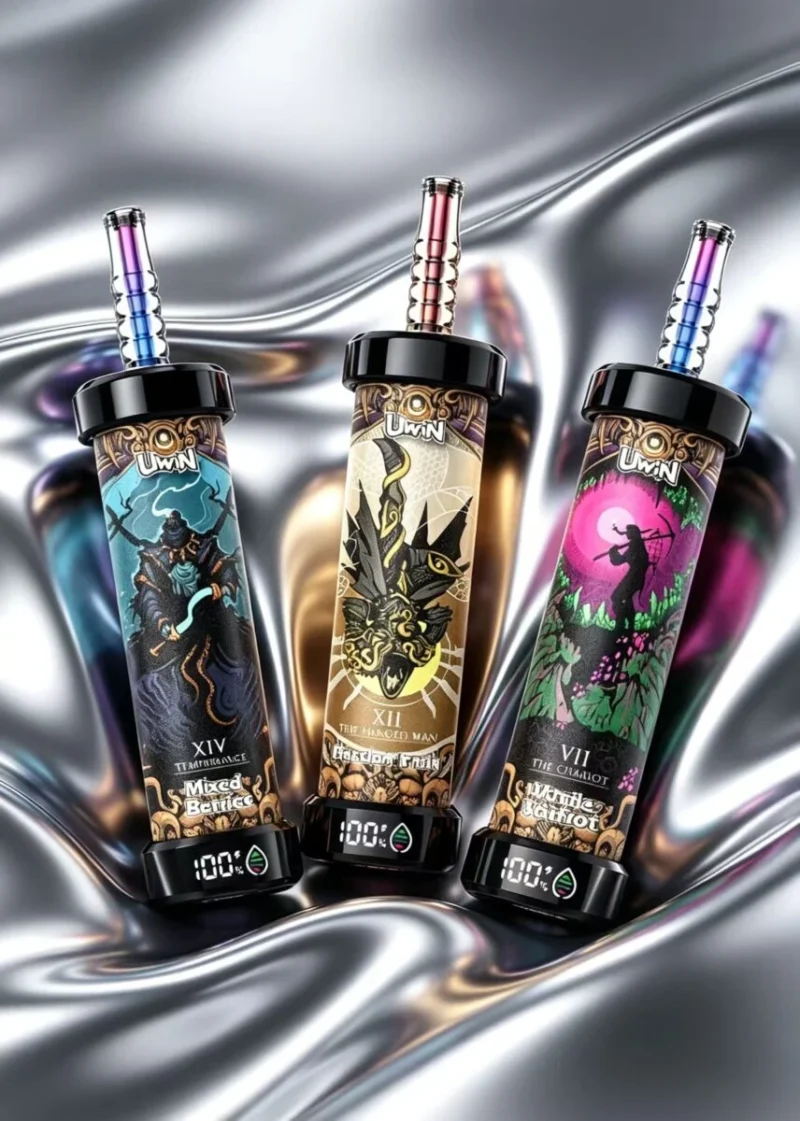 Uwin Shisha 100.000 (100k) Züge Einweg-E-Zigarette DTL E-Zigarette mit Pfirsich-, Mango- und Wassermelonen-Aroma
