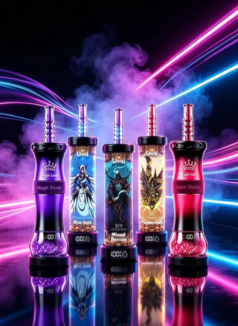 Uwin Shisha 100.000 (100k) Züge – Einweg-E-Zigarette (DTL) mit Erdbeer-Kiwi-Aroma