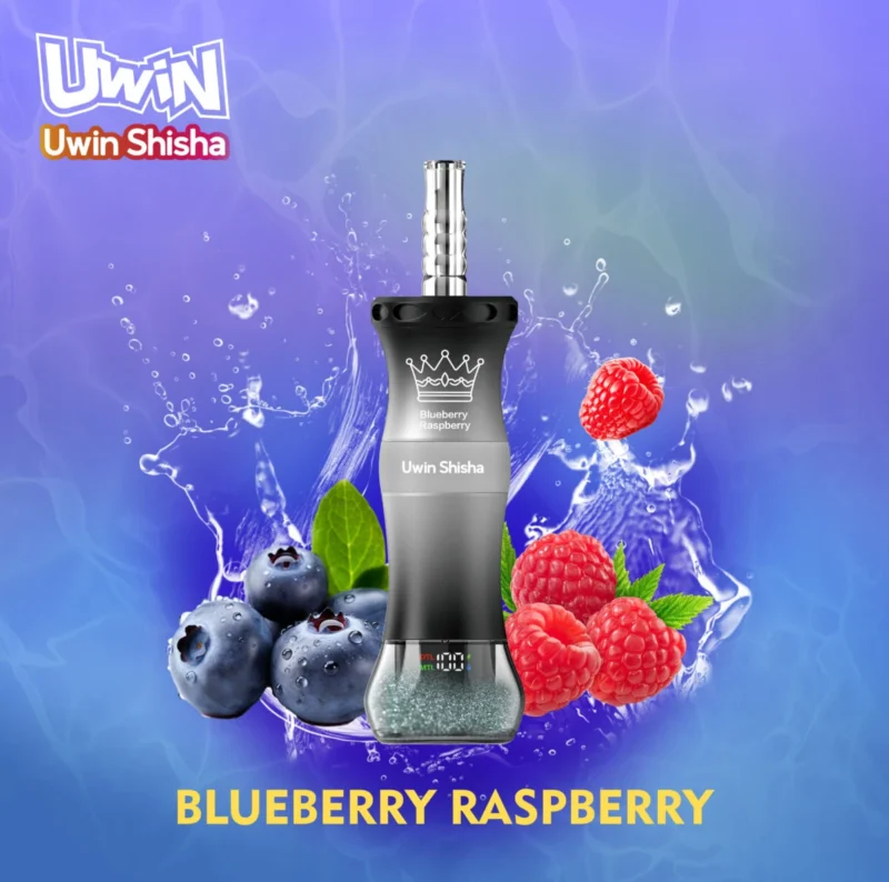 Uwin Shisha 300.000 (300k) Züge Einweg-Vape DTL-Shisha-Gerät mit Blaubeer- und Himbeergeschmack