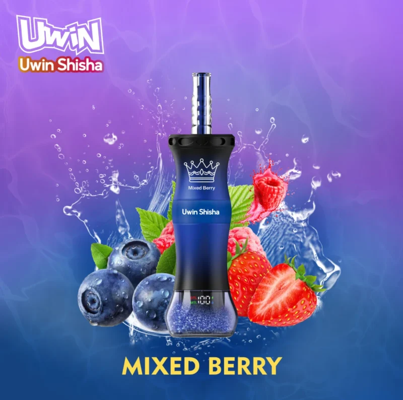 Uwin Shisha 300000 Einweg-Vape mit 300.000 Zügen, DTL-Shisha, Mixed Berry, 2 Geräte