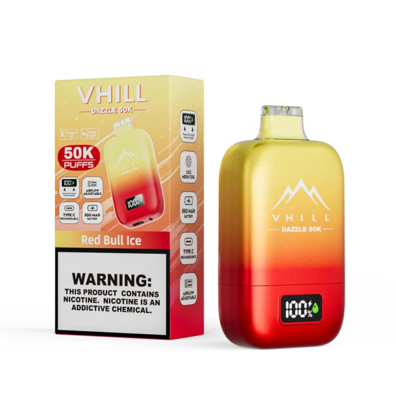 Vhill Dazzle 50000 – Einweg-E-Zigarette mit 50.000 Zügen – Reb Bull Ice
