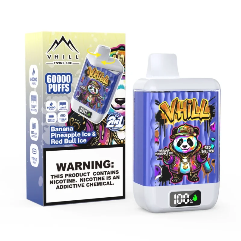 VHILL TWINS 60K 60000 Puffar Engångsvape - Banana Pineapple lce & Red Bull ice Vhill Twins 60k 60.000 Züge Einweg-Vape Banane-Ananas-Eis Red Bull Ice Einweg-Vape-Gerät